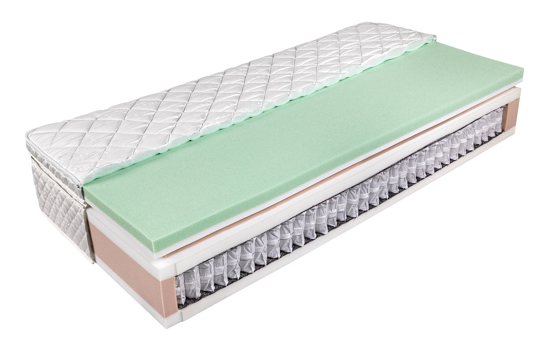 SleepSentry© Vario Hybrid Medium Hard cu arcuri individuale și spumă ortopedică - husă deteșabilă